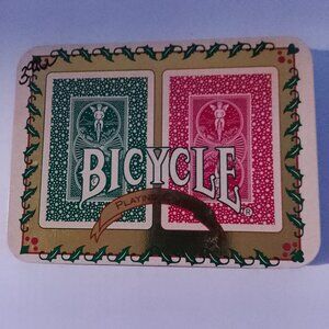 Vintage Bicycle Playing Card Tin with two vintage decks of cards